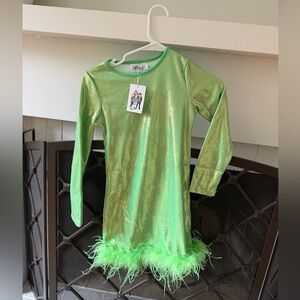 Lola + The Boys Shimmering Green Long Sleeve Dress